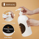White Acrylic Paint | 1L / 33.8 Fl Oz Pump Bottle With Handle Grip | Premium Artist Quality, High Coverage & Easy Dispense For Canvas, Diy Crafts & Murals