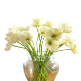 10 Pcs High Quaulity Fresh Artificial Mini Real Touch Pu/ Latex Corn Poppies Decorative Silk Fake Artificial Poppy Flowers For Wedding Holiday Bridal Bouquet Home Party Decor Bridesmaid (White)
