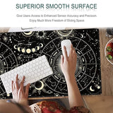 Xxl Large Gaming Mouse Pad & Desk Protector (35.5"X15.75") With Non-Slip Base, Waterproof Surface | Xxl Mouse Pad With Stitched Edges For Office Work, Gaming, Home Desk - Black Moon Sun