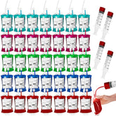 50 Packs Halloween Blood Iv Bags Reusable Drink Pouches Juice Containers For Halloween Zombie Vampire Party Decoration With Syringe And Clips, 10.14 Fl.Oz (50Pcs Bags, 50 Labels, 3 Syringes)