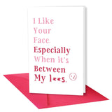 Rude Valentines Day Card For Husband Wife, Romantic Valentine’S Day Cards Gifts For Girlfriend Boyfriend, Dirty Valentines Day Card For Him Her, Lesbian Vday Card, Naughty I Love Your Face Card