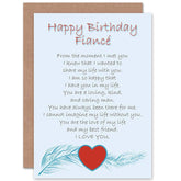 Birthday Fiance Love Poem New Art Greetings Gift Card