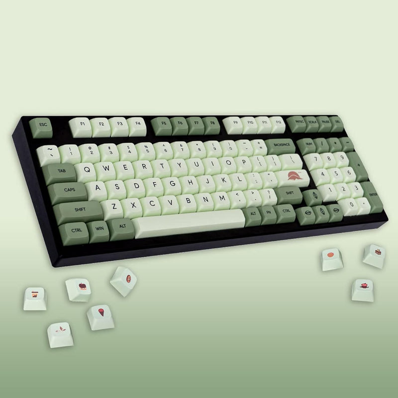 Matcha Green Pbt Keycaps Set 126 Keys Xda Profile Cute Keycaps Custom Dye-Subl