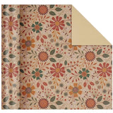 Floral Kraft Wrapping Paper Jumbo Roll, All Occasion Vintage Flower Gift Wrap For Wedding Birthday Bridal Shower, 17 Inch X 60 Ft