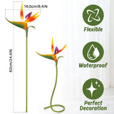 Bird Of Paradise Artificial Plant - 2Pcs Uv Resistant Artificial Outdoor Plants Birds Of Paradise Plant Artificial Giant Flowers For Decoration Hawaiian Party Decorations Hawaiian Flowers 24"