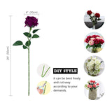 Purple Artificial Rose Flower Bouquet, Fake Silk Roses, Wedding Party Home Office Decoration,10Pcs