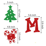 Merry Christmas Banner Red & Green Glitter Christmas Garland For Home Office Party Fireplace Mantel Decorations