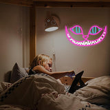 Cheshire Cat Neon Sign Alice in Wonderland LED Wall Light Dimmable Bedroom Man Cave Decor
