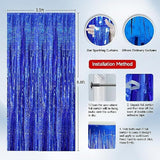 4 Pack Gold Foil Fringe Curtains Tinsel Backdrop for Party Decorations