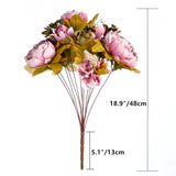 Artificial Peony Flowers 2 Bundles Peony Fake Flowers Faux Silk Peonies With Hydrangea Flower Bouquets For Wedding Home Party Decor Floral Arrangements Table Centerpieces, Cameo Brown X2