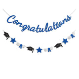Congratulations Banner Blue Graduation Decorations Class of 2026 Prestrung Congrats Grad Banner for Middle School High School College Graduate Party Decorations