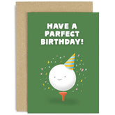 Old English Co. Fun Happy Birthday Card For Golfer - 'Parfect Birthday' Golf Ball Birthday Card For Him - Humorous Golf Birthday Card For Men - Husband, Son, Brother, Dad | Blank Inside With Envelope