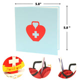 Medical Thank You 3D Popup Card For Doctor, Nurse Or Paramedic- 6X8 Inches - Memorable Keepsake For Friend, Family Or Colleague In Any Occasion
