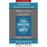 Ministry/Service Appreciation ~ 36 Card Set ~ Religious Greeting Card Assortment W/Scripture ~ Pastor Appreciation Cards