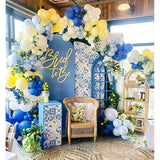 Royal Blue Yellow Lemon Balloon Garland Arch Kit With 142Pcs Latex Bal