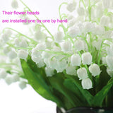 12 Pcs Lily Of The Valley Artificial Flowers Wind Chime Orchid Wedding Holding Flowers Bouquet Home Garden Wedding Party Office Decoration