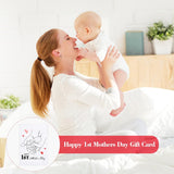 First Mother'S Day Card With Envelope - Happy 1St Mothers Day Greeting Card From Baby Gifts For New Mom Expecting Mother Gifts Cards For Wife From Husband First Time Mom Nursery Decor