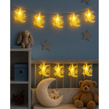 Moon-&-Star Fairy Lights, 40 Led 20 Ft String | Warm White Usb/Aa Powered Dorm Room Lights For Ramadan & Eid, Halloween,