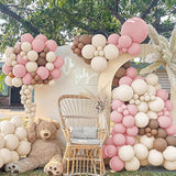 Boho Balloon Garland Arch Kit With Pink Chocolate Coloured Ivory White