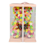 Hand Made Rose Bear Artificial Flower Gift For Mather'S Day Birthday Valentine'S Day With A 15" Pink Gift Box (Colorful)