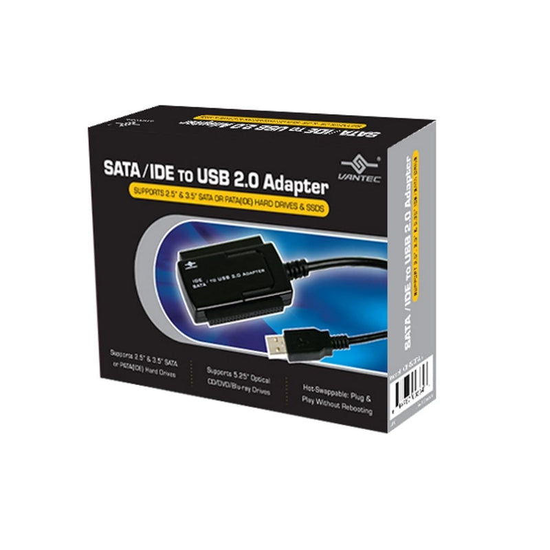 Vantec CB-ISATAU2 SATA/IDE to USB 2.0 Adapter Supports 2.5-Inch, 3.5-Inch, 5.2