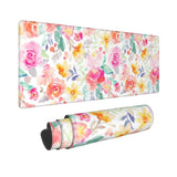 Pink Desk Mat,Floral Desk Mat,Xxl Mouse Pad,Floral Mouse Pad,Christmas Gifts,Desk Accessories For Women,Pink Office Supplies,Office Decor For Women,11.8 * 31.5 Inches