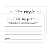 50 Time Capsule Cards For 1St Birthday Or Baby Shower Game Activity (4" X 6")