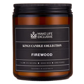 Scented Candles For Men | Firewood & Campfire Scented|Wooden Wick, Long Lasting, Masculine Scents | Natural Soy Jar Candle For Home, Bachelor Pad Decor | The Perfect Mens Gift.