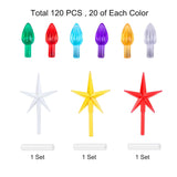 Ceramic Christmas Tree Replacement Lights Bulbs, Flame Shape Light Up Artcraft Accessories For Ceramic Tree, Multicolor