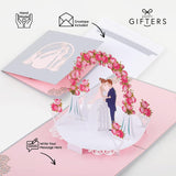 Wedding 3D Pop Up Valentine Card – Pop Up Love Cards – Wedding Cards For Bride And Groom – Anniversary Card 3D – Just Married Card - 3D Card Love With Envelope Included