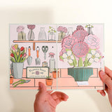 Love Pop-Up Card With Mini Bouquet For Her And Him - 3D Greeting Cards For Boys, Girls, Men, Women - Blossom Flower Shop - 5" X 7" Card - Blank Notecard & Envelope Included