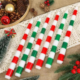 2 Pack Christmas Taper Candles, 10 Inch Unscented Candlesticks With Red And Green Stripe Design For Holiday Table Centerpiece, Fireplace Mantel, Winter Weddings, Advent Wreaths, Seasonal Decor
