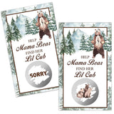 50 Pack Forest Animal Theme Baby Shower Game Scratch Off Cards For Baby Shower, Baby Shower Activity And Ideahelp Mama Bear Find Her Lil Cub