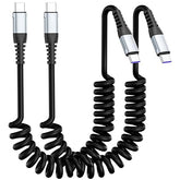 2 Pack Coiled USB C to USB C Fast Charging Cable 3FT 60W Type C Charger for iPhone 17 16 15 Samsung Galaxy
