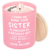 Sister Birthday Gifts, Happy Birthday Candle 10Oz, Funny Birthday Gifts For Sisters Brothers Siblings From Sister, Best Bday Gift For Big & Little Sister, Handmade Soy Wax Scented Candles
