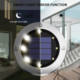 12 Pack 4.6 Inch Solar Garden Lights Waterproof White Landscape Pathway Lights