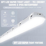 8FT LED Vapor Tight Light 120W 100W 80W Tunable 18000LM IP66 Waterproof Shop Light Fixture