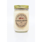 Sandalwood Aromatherapy Candle 12 Oz | 100% All-Natural Soy Wax & Essential Oil Infused | 40+ Hour Burn Time | Pet Safe + Smoke Odor Eliminating | Handmade In U.S.A. | Non-Toxic Candles