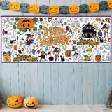 Halloween Giant Coloring Poster 30x72in Jumbo Paper Tablecloth Banner Kids Crafts Party Decor