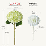 Green Hydrangea Artificial Flowers, 5Pcs 20Inch Large Lifelike Faux Silk Flowers, Full Artificial Hydrangeas For Bouquet Table Centerpieces Indoor Spring Outdoor Home