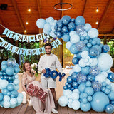 The Party Crafter Blue Balloon Arch Kit – Metallic, Macaron & Confetti Balloons for Any Event