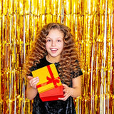 2 Pack Gold Foil Backdrop Streamers for Birthday Photo Booth Party Decor