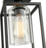 2 Pack Farmhouse Semi Flush Mount Ceiling Lights Black Metal Frame with Clear Glass