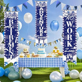 3 Pc Retirement Porch Door Banner Blue Silver Party Decoration