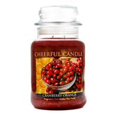 A Cheerful Giver - Cranberry Orange Scented Glass Jar Candle (24 oz) with Lid & True to Life Fragrance Made in USA