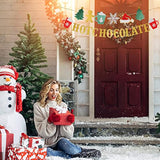 Glitter Christmas Hot Chocolate Banner Xmas Tree Snowflake Hot Cocoa Decor