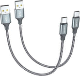 2 Pack 1FT USB C Cable Short Fast Charging Braided Type C Cord for iPhone 17 16 Samsung Galaxy Android