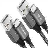 2 Pack 6FT USB A to USB C Fast Charging Cable 3A Type C Charger Cord for iPhone 17 16 15 Samsung Galaxy S25 S24 Android