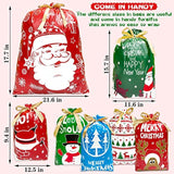 Christmas Drawstring Gift Bags 38Pcs Christmas Bags For Gifts With Drawstrings Large Drawstring Christmas Gift Bags Assorted Sizes Christmas Wrapping Bags Christmas Gift Bags With Drawstring 3 Sizes And 7 Designs