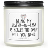 Gifts For Sister In Law, Funny Bride Lavender Soy 7 Oz Candle-Being My Sister-In-Law Is Really, Best New Sister In Law Gifts Ideas For Christmas Birthday Valentine'S Day(White)